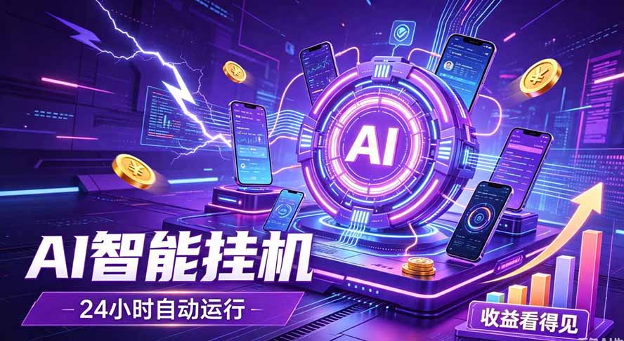 AI智能广告挂机,躺赚新模式 设备托管运行,解放双手持续变现-资源宝库