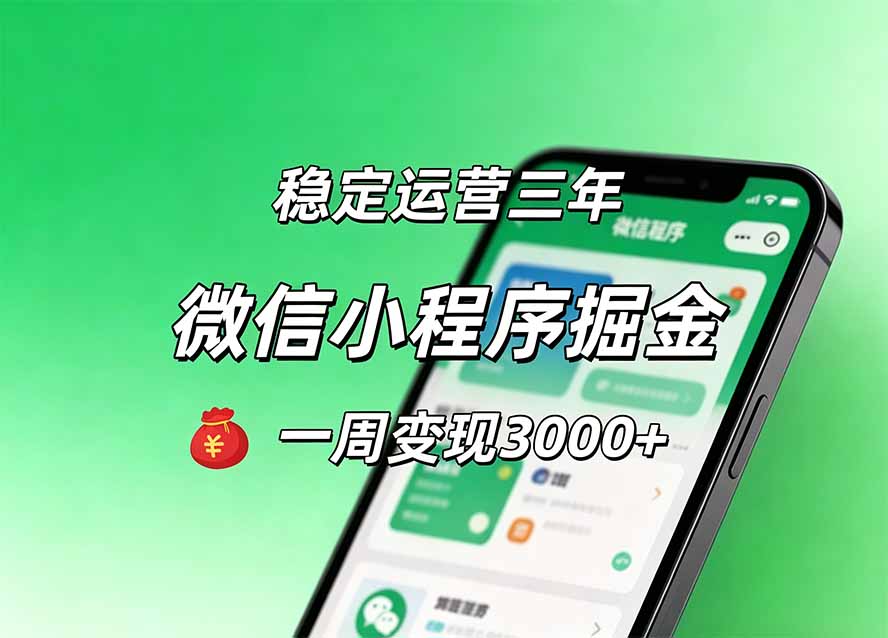 月收益稳定1W+的微信小程序，前期积累客户，后期躺平养老，小白轻松上手-资源宝库