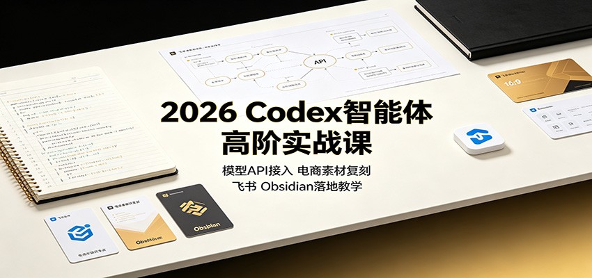 2026 Codex智能体高阶实战课：模型API接入，电商素材复刻，飞书Obsidian落地教学-资源宝库