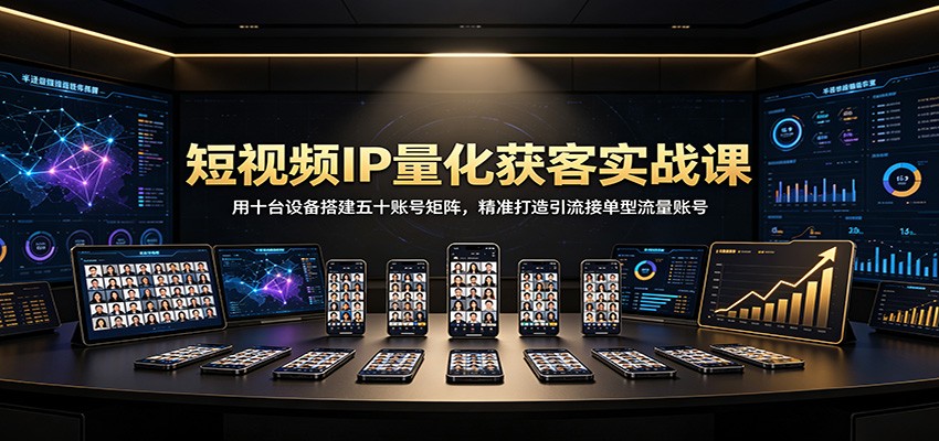 短视频IP量化获客实战课:用十台设备搭建五十账号矩阵,精准打造引流接单型流量账号-资源宝库