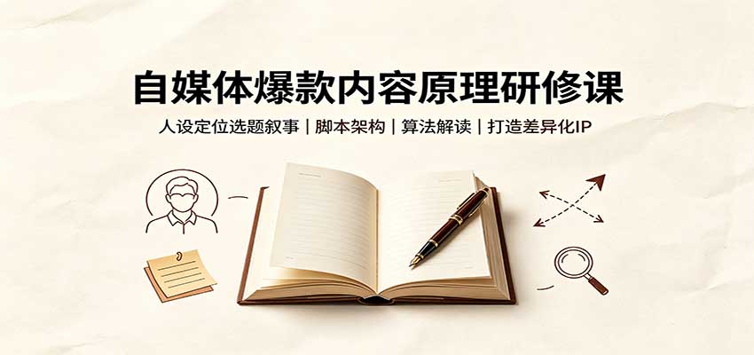自媒体爆款内容原理研修课：人设定位选题叙事，脚本架构，算法解读打造差异化IP-资源宝库