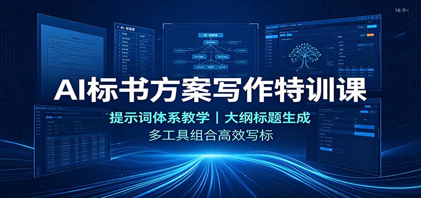 AI标书方案写作特训课：提示词体系教学，大纲标题生成，多工具组合高效写标-资源宝库