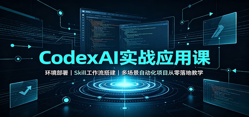 CodexAI实战应用课：环境部署Skill工作流搭建，多场景自动化项目从零落地教学-资源宝库