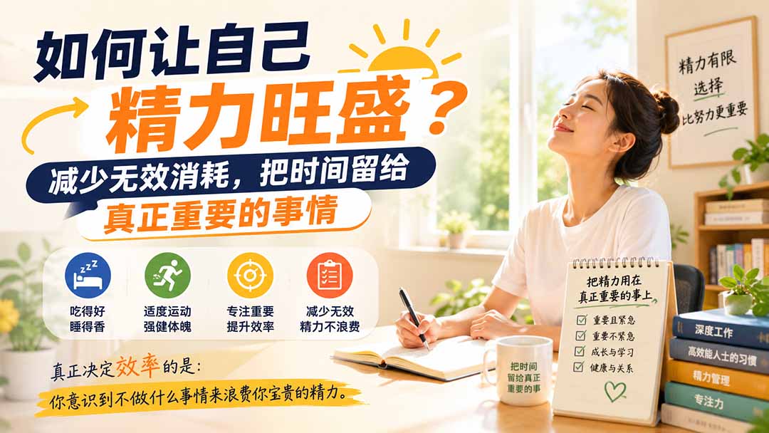 付费文章：如何让自己精力旺盛？减少无效消耗，把时间留给真正重要的事情-资源宝库