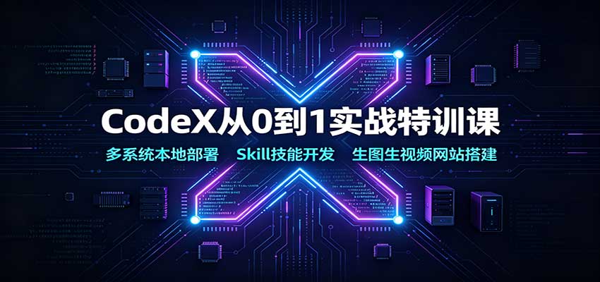 CodeX从0到1实战特训课：多系统本地部署，Skill技能开发，生图生视频网站搭建-资源宝库