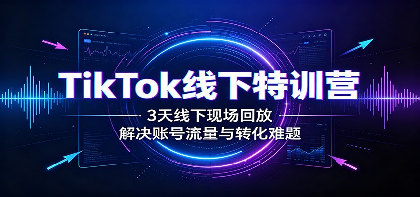 TikTok线下特训营：3天线下现场回放，解决账号流量与转化难题-资源宝库