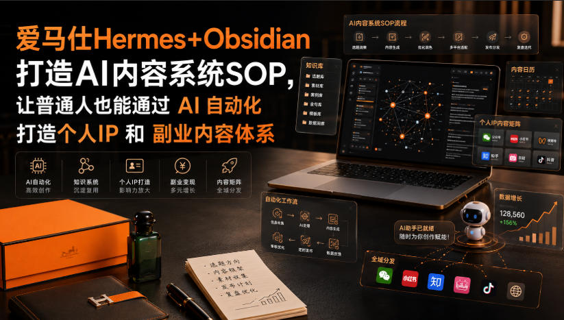 爱马仕Hermes+Obsidian打造AI内容系统SOP，让普通人也能通过 AI 自动化打造个人IP 和 副业内容体系-资源宝库