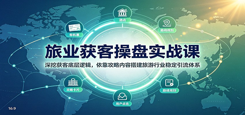 旅业获客操盘实战课:深挖获客底层逻辑,依靠攻略内容搭建旅游行业稳定引流体系-资源宝库