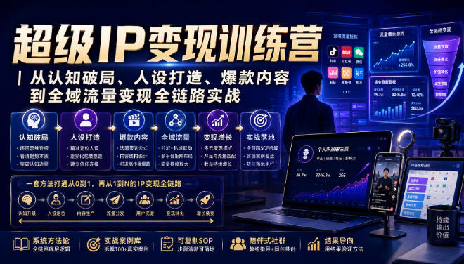 超级IP变现训练营｜从认知破局、人设打造、爆款内容到全域流量变现全链路实战-资源宝库