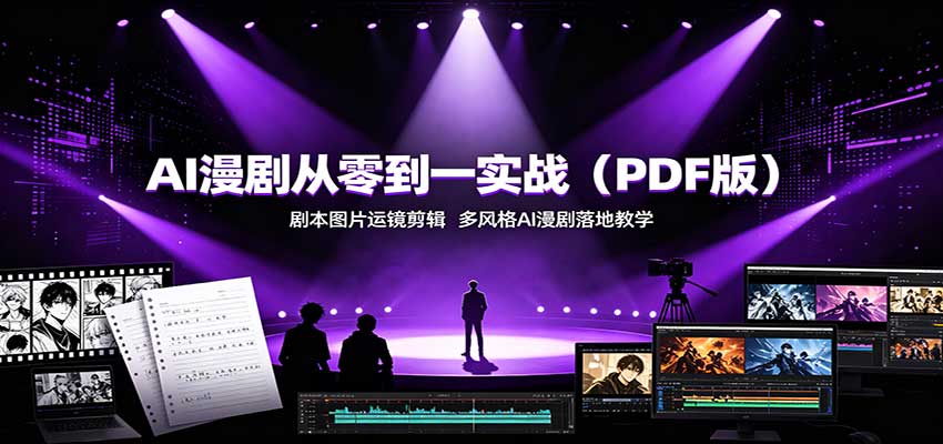AI漫剧从零到一实战(PDF版)：剧本图片运镜剪辑，多风格AI漫剧落地教学-资源宝库