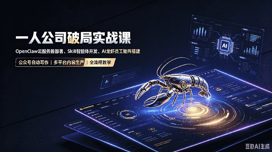 一人公司破局实战课｜OpenClaw云服务器部署、Skill智能体开发、AI龙虾员工矩阵搭建，公众号自动写作与多平台内容…-资源宝库