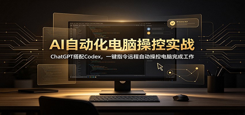 AI自动化电脑操控实战：ChatGPT搭配Codex，一键指令远程自动操控电脑完成工作-资源宝库