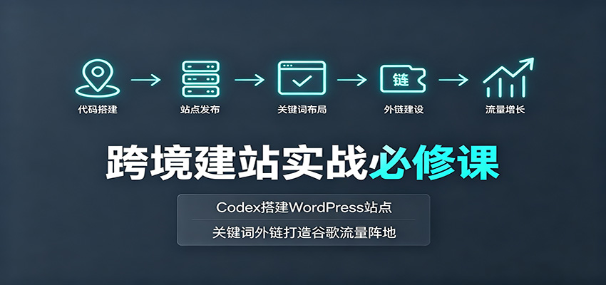 跨境建站实战必修课：Codex搭建WordPress站点，关键词外链打造谷歌流量阵地-资源宝库