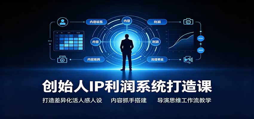 创始人IP利润系统打造课：打造差异化活人感人设，内容抓手搭建，导演思维工作流教学-资源宝库