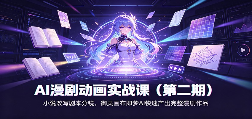 AI漫剧动画实战课(第二期)：小说改写剧本分镜，御灵画布即梦AI快速产出完整漫剧作品-资源宝库