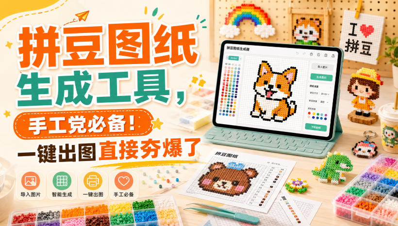 拼豆图纸生成工具，手工党必备！一键出图直接夯爆了-资源宝库