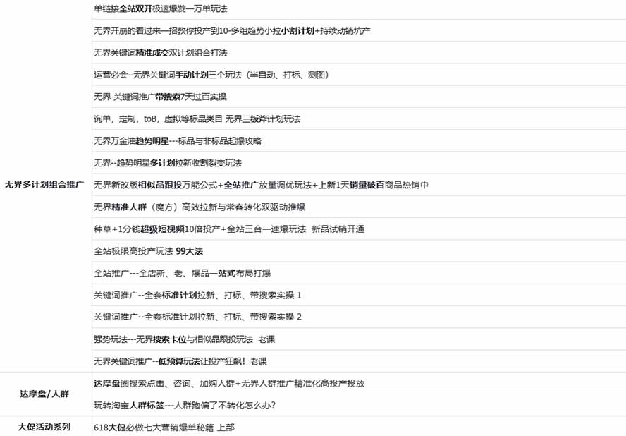 图片[2]-2026淘天开单秘籍PRO实战陪跑课程：全套落地运营玩法，一站式解决淘宝流量低、不出单难题(更新260823-资源宝库