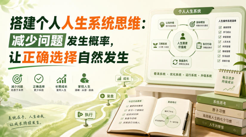 付费文章：搭建个人人生系统思维：减少问题发生概率，让正确选择自然发生-资源宝库