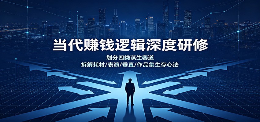 当代赚钱逻辑深度研修：划分四类谋生赛道，拆解耗材/表演/垂直/作品集生存心法-资源宝库