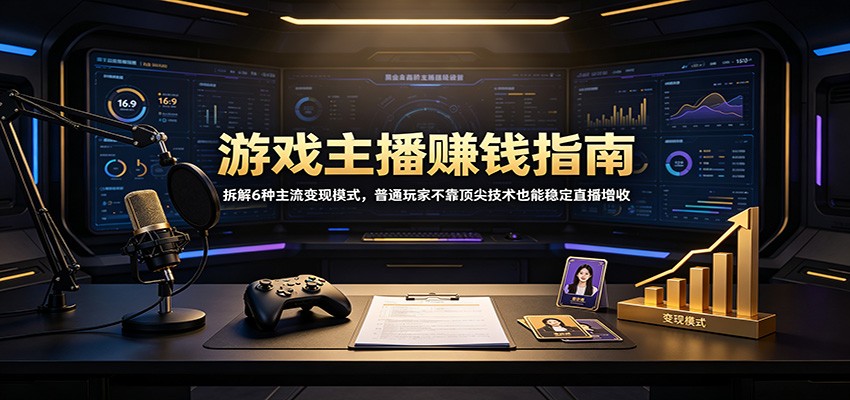 游戏主播赚钱指南：拆解6种主流变现模式，普通玩家不靠顶尖技术也能稳定直播增收-资源宝库