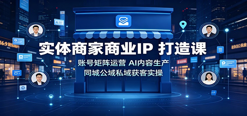 实体商家商业IP打造课：账号矩阵运营，AI内容生产，同城公域私域获客实操-资源宝库