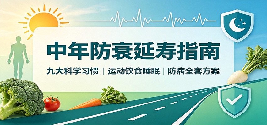 中年防衰延寿指南：九大科学习惯，运动饮食睡眠防病全套方案-资源宝库