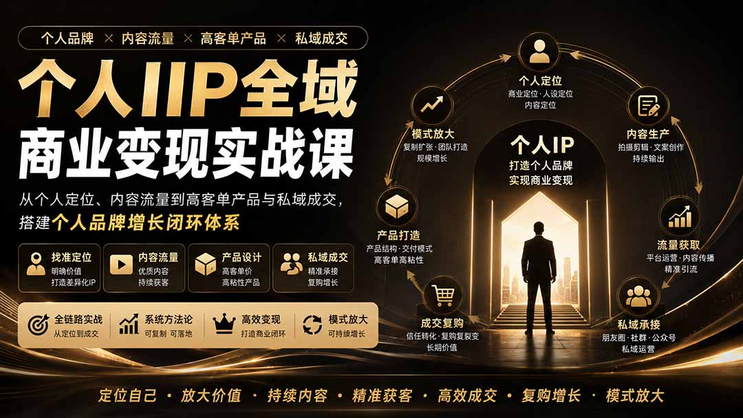 个人IP全域商业变现实战课 (无水印-资源宝库