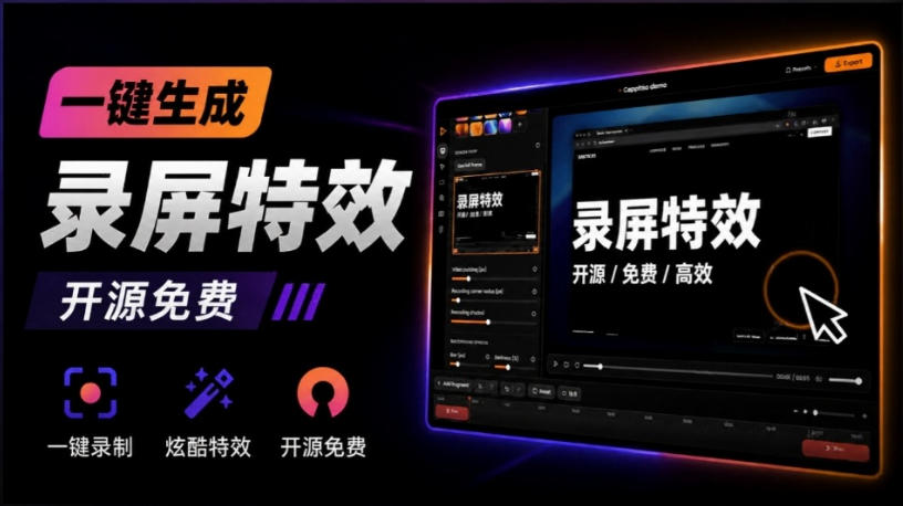 Windows录屏神器来了！一键添加自动缩放、光标润色与画面美化效果，轻松省下笔录屏软件费用Capptivo-资源宝库