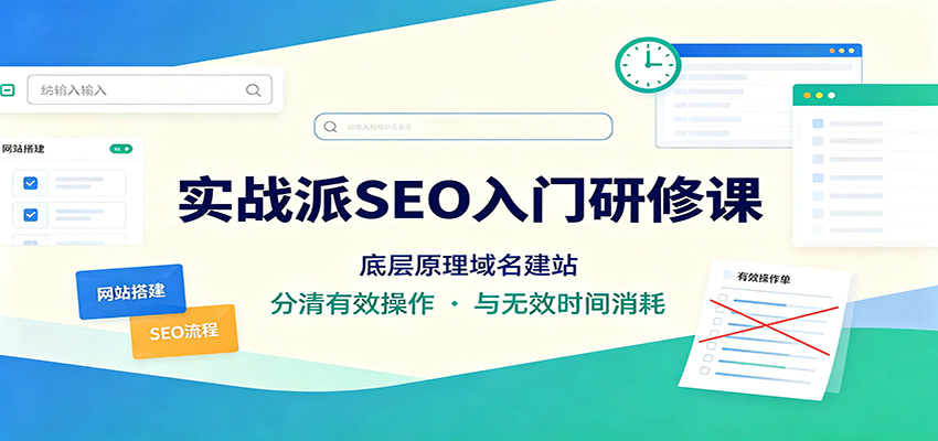 实战派SEO入门研修课：底层原理域名建站，分清有效操作与无效时间消耗-资源宝库