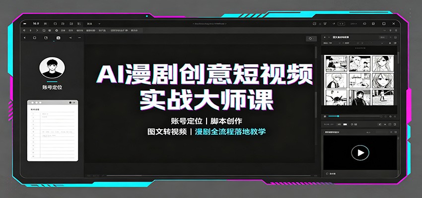 AI漫剧创意短视频实战大师课：账号定位脚本创作，图文转视频，漫剧全流程落地教学-资源宝库