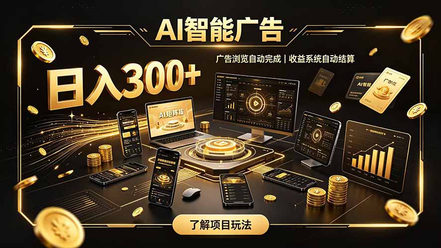 自研 AI 系统｜轻资产起步｜长期稳定收益｜宝妈 上班族轻轻松松日入300+-资源宝库