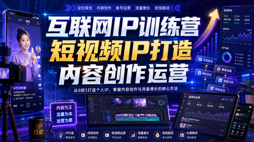 互联网IP训练营,短视频IP打造,内容创作运营-资源宝库