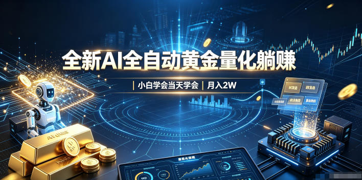 全新AI全自动黄金量化躺賺:小白学会当天学会,月入2W!【揭秘】-资源宝库
