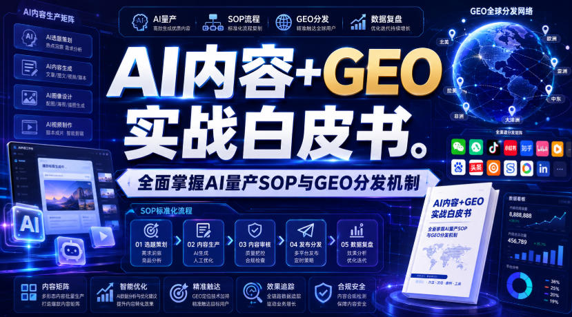 AI内容+GEO实战白皮书，全面掌握AI量产SOP与GEO分发机制【文档】-资源宝库