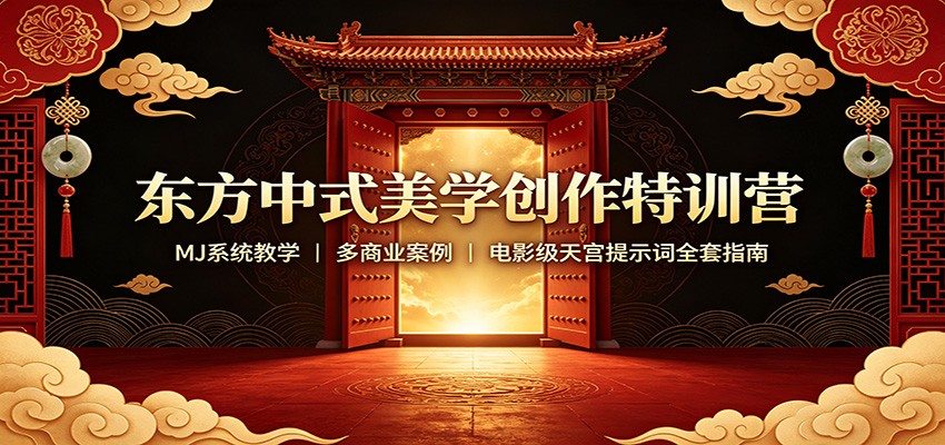 东方中式美学创作特训营：MJ系统教学，多商业案例，电影级天宫提示词全套指南-资源宝库