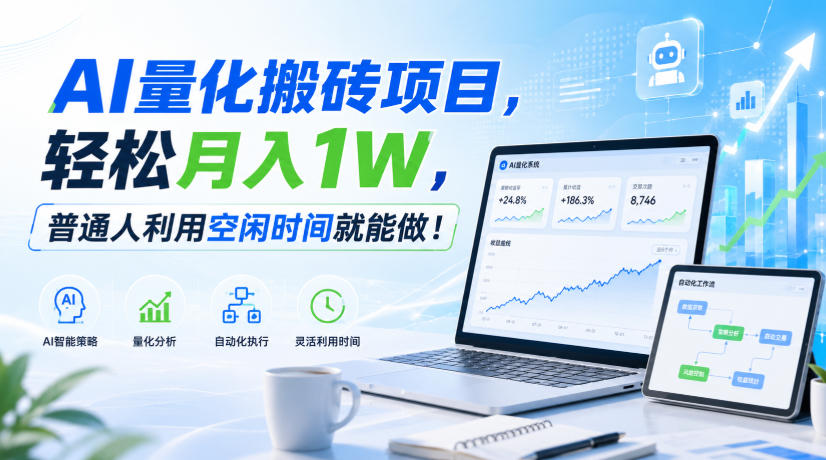 AI量化搬砖项目，轻松月入1W，新手小白也能直接入局！-资源宝库