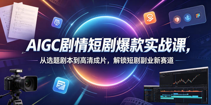 AIGC剧情短剧爆款实战课,从选题剧本到高清成片,解锁短剧副业新赛道(更新0906)-资源宝库