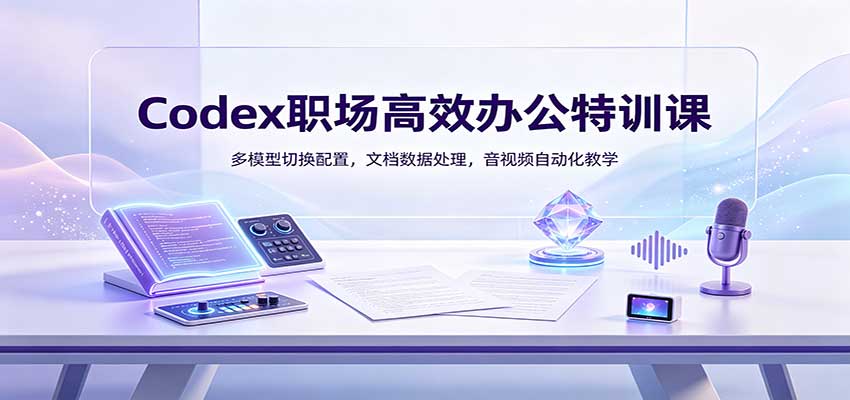 Codex职场高效办公特训课：多模型切换配置，文档数据处理，音视频自动化教学-资源宝库