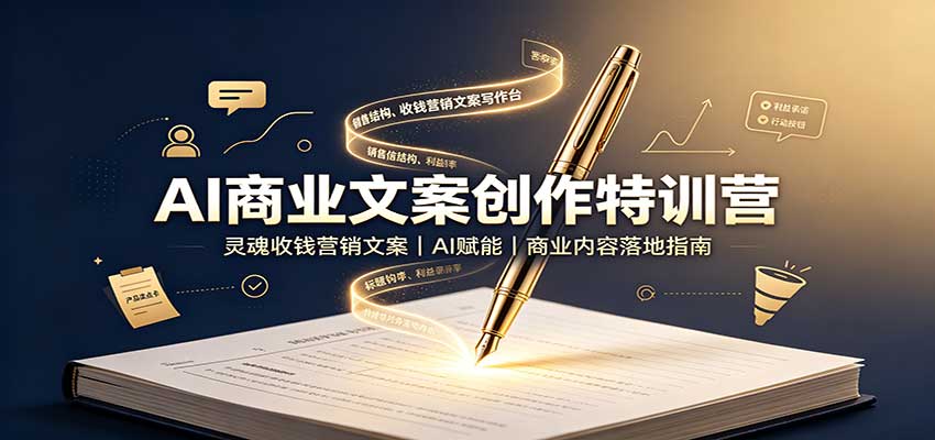 AI商业文案创作特训营:灵魂收钱营销文案,AI赋能,商业内容落地指南-资源宝库