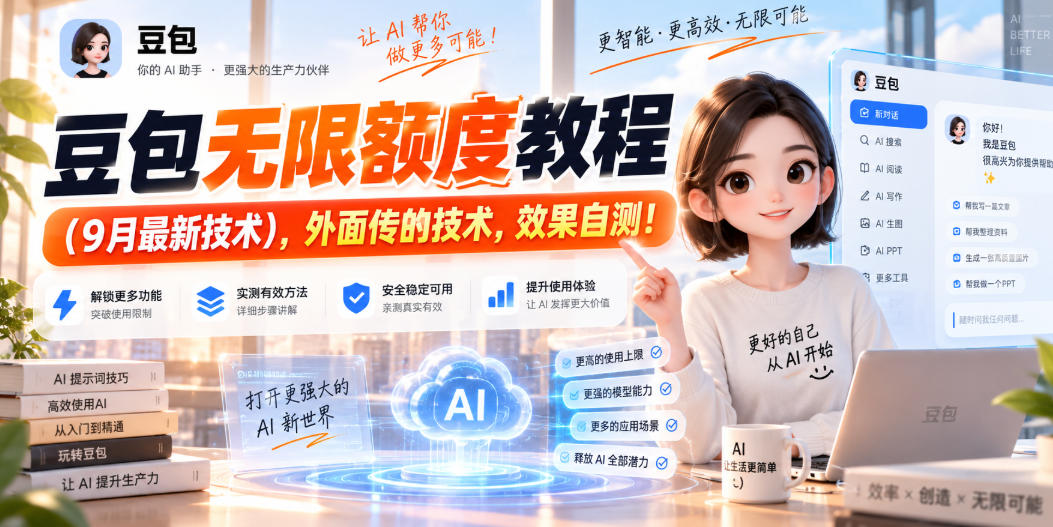 豆包无限额度教程(9月最新技术),外面传的技术,效果自测!-资源宝库
