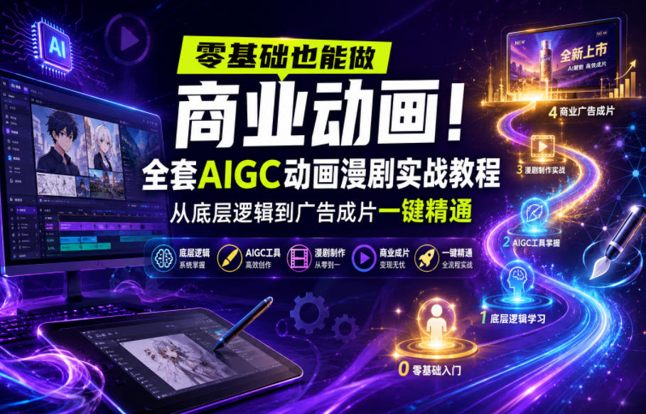 零基础也能做商业动画！全套AIGC动画漫剧实战教程，从底层逻辑到广告成片一键精通(更新0905)-资源宝库