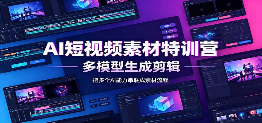 AI短视频素材特训营:Codex本地部署实操,多模型生成剪辑,爆量素材挖掘教学-资源宝库