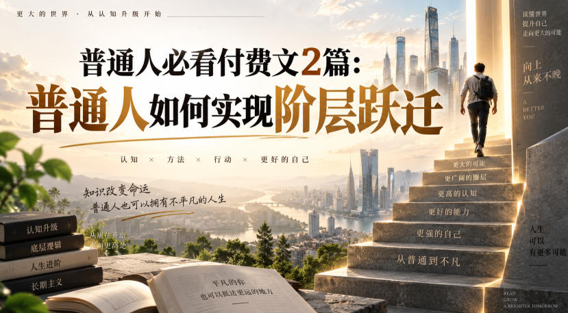 普通人必看付费文2篇：普通人如何实现阶层跃迁-资源宝库