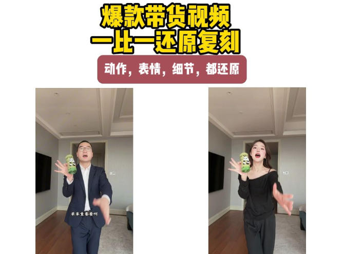 AI带货视频复刻，一比一还原加二创，动作，表情，细节，都还原，新手也能直接套用-资源宝库