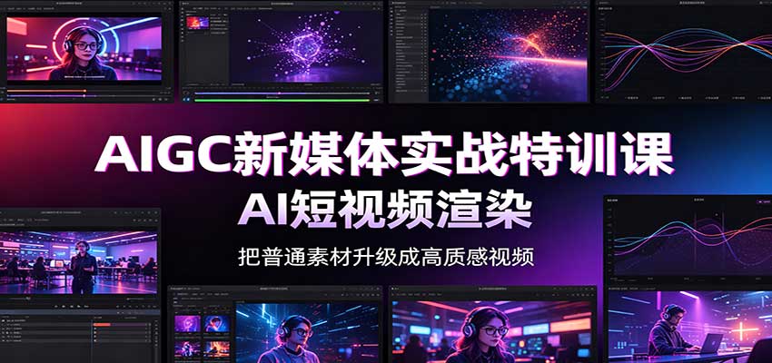 AIGC新媒体实战特训课:工具入门实操,AI短视频渲染,数字人商业视频制作-资源宝库