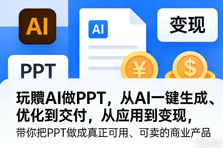 玩賺AI做PPT，从AI一键生成、优化到交付，从应用到变现，带你把PPT做成真正可用、可卖的商业产品(更新0904)-资源宝库