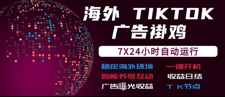海外TikTok挂G流量变现，7X24自动运行，广告曝光收益，收益日结【揭秘】-资源宝库