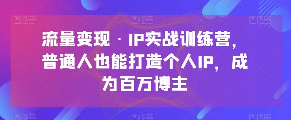 流量变现·IP实战训练营，普通人也能打造个人IP，成为百万博主-资源宝库