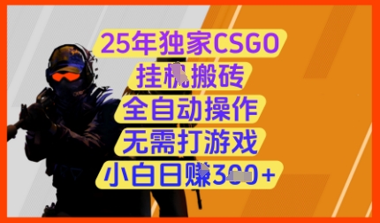 25年独家CSGO挂G搬砖，全自动操作，无需打游戏，小白日入3张+【揭秘】-资源宝库