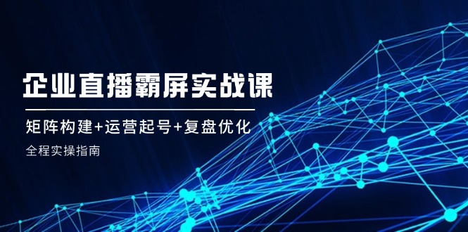 企 业 直 播 霸 屏实战课：矩阵构建+运营起号+复盘优化，全程实操指南-资源宝库